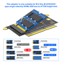 Carte adaptateur SSD M.2 NVMe pour Macbook Pro Retina 13 "A1708 2016-2017 2230/2242mm Key-M Compatible Desktop Use en stock
