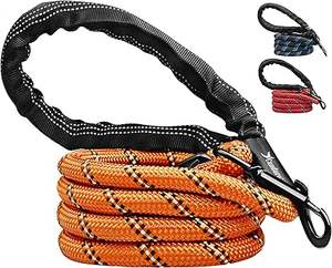 50FT Nylon Hunde leine Solides Muster mit gepolstertem Griff Band Dekoration Check <span class=keywords><strong>Cord</strong></span> Drehbarer abschließbarer Haken zum Gehen - Product Image 2