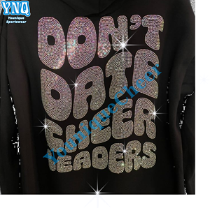 Горячая распродажа, веселая, горячая фиксация, индивидуальная термопереводная Футболка со стразами - Product Image 3