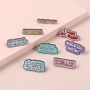 GO Crazy Love adalah mudah Lapel Pin kustom menyenangkan kutipan logam lucu Enamel Pin lencana Pria Wanita perhiasan aksesoris hadiah - Product Image 2