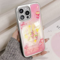 Coque de téléphone en résine époxy Ins pour iphone16 16pro/promax 15 15promax/14Promax/14pro 14/13 13pro 12 11 coque à bords argentés galvanisés