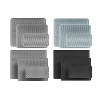 Tapis de séchage de vaisselle rectangulaire en silicone de 5 mm d'épaisseur, résistant à la chaleur, antidérapant, pour comptoir de cuisine, réutilisable, pour évier et table