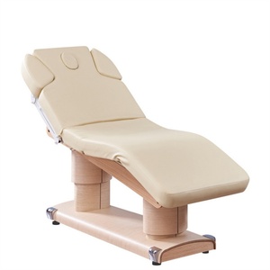 Kisen Manufacturer New Design Wood Base Beige Lash Lounge <b>Bed</b> Massage Table Carrying Case with <b>Stool</b> for Beauty Spa Salon - Product Image 1