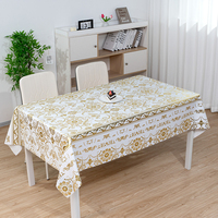 Nappe de table rectangulaire RNPT Gold Floral Spring, résistante à la décoloration, imperméable et anti-taches, pour couvrir la table.