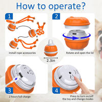 Jouet interactif pour chien, jouet pour chien de haute qualité, balle électrique intelligente qui roule, rebondit, bouge, s'active automatiquement avec une queue en corde HW