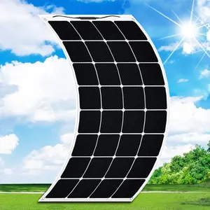 자동차 해양 12V 24V 18W 60W 125W 150W Sunpower 세미 유연한 태양 전지 패널 유연한 Pv 태양 전지 패널 블랙