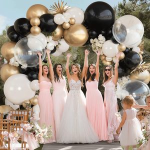 Kit de Guirnalda de Globos TLX para Fiestas de 15 Años, Arco de Globos en Negro, Blanco y Dorado para Decoración de Cumpleaños, Bodas y Graduaciones - Product Image 4