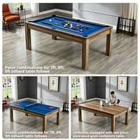 Table de billard moderne de luxe en bois massif durable avec queue de billard pour la maison, taille personnalisée 7/8/9 pieds, billard américain et snooker, couleur personnalisée
