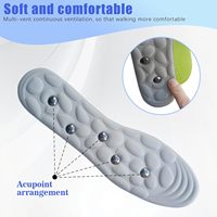 Semelles Magnétiques pour Chaussures Technologie 4D Cloud PU EVA Soutien de la Voûte Plantaire Orthopédique Soulagement de la Douleur Absorption des Chocs Mousse à Mémoire de Forme