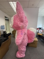 Costume de dessin animé en peluche gonflable rose Lina Bell costumes de mascotte gonflables de renard en peluche rose pour adulte