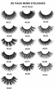 7 Pairs 18mm 3D Volume Cat Eye Faux Mink False Eyelashes Thick <b>Strip</b> Lashes with <b>Plastic</b> Cotton Band Tray - Product Image 6