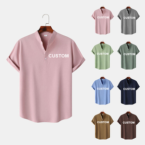 T-shirt a maniche corte in <span class=keywords><strong>lino</strong></span> da <span class=keywords><strong>uomo</strong></span>, tinta unita, personalizzabile, vestibilità ampia, produzione su misura - Product Image 5