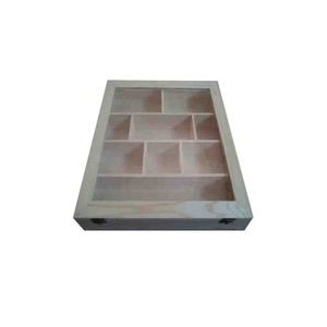 Scatola da tè in legno contenitore organizzatore contenitore supporto Rack con 3 scomparti per varietà assortite di spezia sfusa - Product Image 5