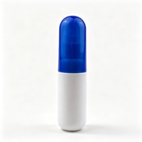 Flacon pulvérisateur blanc en PET de 50 ml avec bouchon bleu, col de 20 mm, pour la distribution de liquides cosmétiques