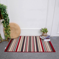 Tapis en polypropylène à boucles touffetées rayées, antidérapant, résistant à l'usure, multicolores, pour salon, chambre, couloir