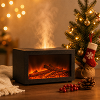 Diffuseur d'huiles essentielles à flamme simulée, lumière colorée, cheminée pour la maison, bureau, mini humidificateur ultrasonique, cadeau de Noël