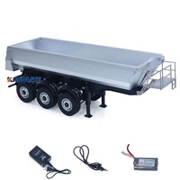 Remorque benne hydraulique RC robuste 1/14 avec carrosserie métallique, levage de benne électrique et feux LED pour camion RC Kabolite K770S