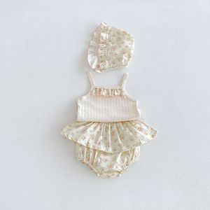 Conjunto <span class=keywords><strong>de</strong></span> Dos Piezas para Niñas, Verano 2026, Top Tipo Chaleco y Culottes, <span class=keywords><strong>Ropa</strong></span> Infantil, Atuendo Floral a la Moda con Sombrero - Product Image 5