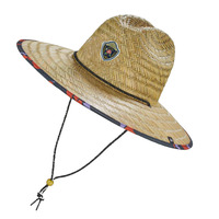 Chapeau de paille de sauveteur d'été de haute qualité avec logo personnalisé, impression de pêche, sombrero, chapeau de plage, chapeau de surf, vente en gros 2026