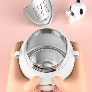 Bouteille d'eau en acier inoxydable de dessin animé 650 ml, thermos isolé pour enfants, <span class=keywords><strong>gourde</strong></span> pour enfants avec sangle et paille - Product Image 3