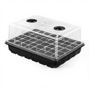 Juego de Cajas de Plástico PP Grandes para Plántulas, Rectangulares, de 24 y 48 Cavidades, con Bandejas de Almacenamiento para Germinación, Plantación y Cultivo - Product Image 1