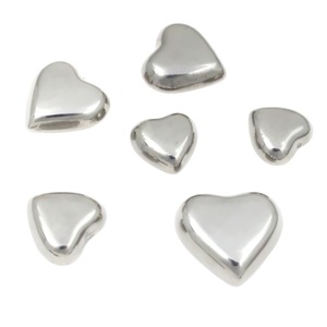 Pendentifs en forme de cœur en acier inoxydable pour la fabrication de colliers, composants de bijoux, 10 pièces, tailles assorties - Product Image 4