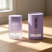 Pot en verre mat noir 250 ml 500 ml pour capsules, conteneur de vitamines pour marque de produits nutritionnels, emballage vide personnalisé pour suppléments avec logo
