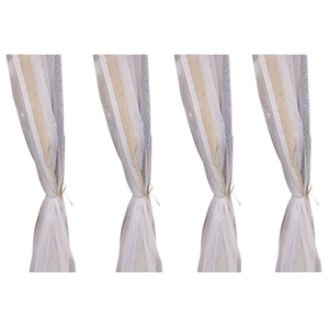 LOT DE 4 MÈNES À Moustiquaires COURBÉES POUR GAZEBO YF3236B 3X3 BLANC AVEC BANDE BEIGE - Product Image 1