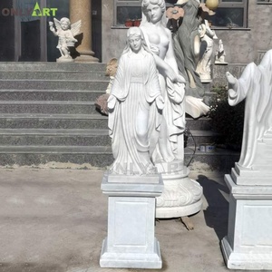Figura de Santa María de tamaño real, escultura de mármol blanco, Estatua de la <span class=keywords><strong>Virgen</strong></span> María - Product Image 4