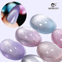 Vernis à ongles gel UV magnétique effet œil de chat pailleté réfléchissant, style français, pour salon – Longue tenue, non toxique, flacon DIY