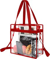 Sac bandoulière transparent approuvé pour les stades, sac messager transparent avec sangle réglable pour le travail, les concerts et les événements sportifs