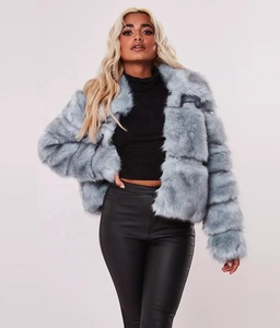 Cappotto Invernale da <span class=keywords><strong>Donna</strong></span> in Lana, Nuovo Stile di Fabbrica, <span class=keywords><strong>Giacca</strong></span> Bomber Corta <span class=keywords><strong>Nera</strong></span> in Ecopelliccia con Motivo a Quadri, Capispalla Effetto Procione - Product Image 6