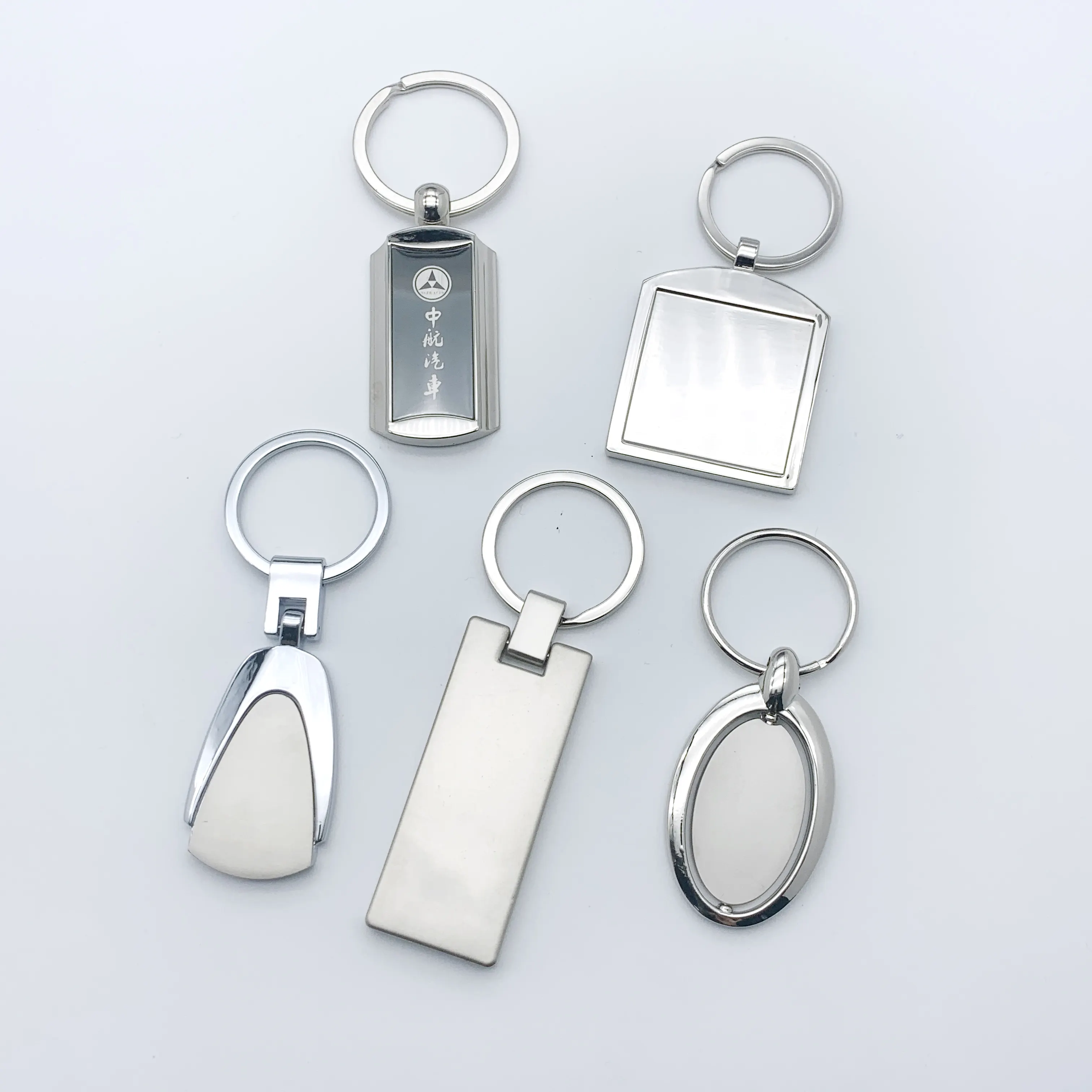 In Stock Stainless Steel Keyring Keychain Custom Sublimation Key Chain Ring Metal Keychain
