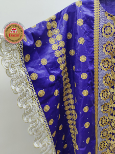 Nouvelle Robe Africaine Boubou Dashiki en <span class=keywords><strong>Bazin</strong></span> Riche, Bleue Roy, Traditionnelle Nigériane pour Mariée ou Soirée, Vêtement Élégant - Product Image 5
