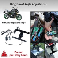 Soporte de Matrícula Eléctrico Oculto para Motocicleta de Carreras, Control de un Botón, Metal Resistente, Piezas de Mejora para el Mercado de Repuestos
