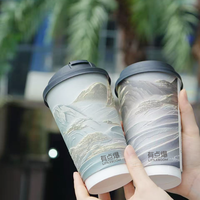 Gobelets en papier mousse 3D personnalisés à double paroi pour café, thé, boissons jetables avec couvercles, emballage pour service alimentaire