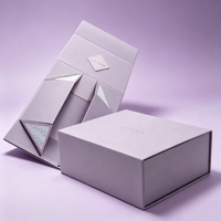 Boîte cadeau rigide pliable rose premium, boîte à plat personnalisée avec estampage doré pour emballage cadeau de mariage ou cosmétique