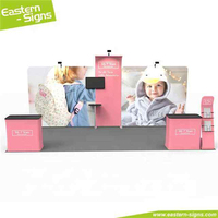 Stand d'exposition portable en aluminium et tissu 3x6 pour salon professionnel intérieur, démontable et facile à transporter