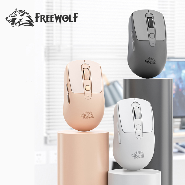Free Wolf A3 Wireless BT Dual Mode Mouse for Laptop Rechargeable Mouse Bass Office Gaming Wireless Mouse