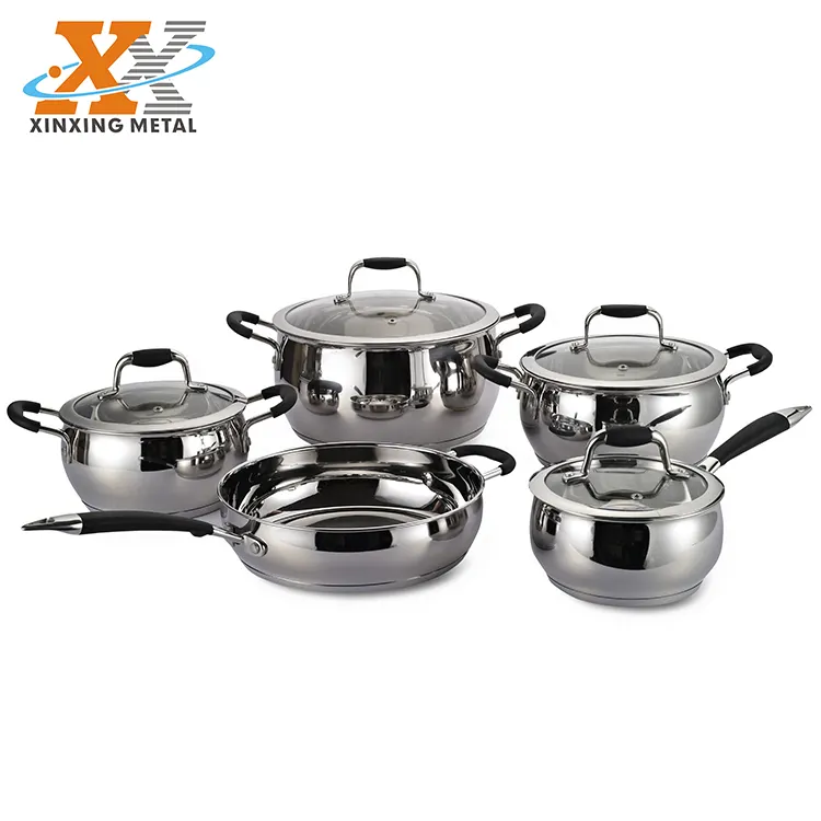 High Quality Apple Shape Non Stick Cooking Pots Stainless Steel Kitchen Casserole Cookware Sets