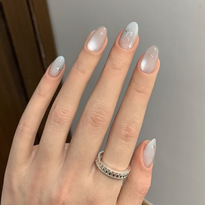 Lot de 24 <span class=keywords><strong>faux</strong></span> ongles à presser, motif floral, forme amande moyenne, couvrance totale, avec <span class=keywords><strong>colle</strong></span>, pour doigts, personnalisables - Product Image 5