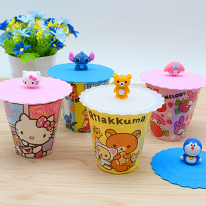 أغطية أكواب سيليكون مخصصة بتصميم كرتوني إبداعي 10 سم، صالحة للطعام، للقهوة والشاي، غطاء قابل لإعادة الاستخدام - Product Image 6