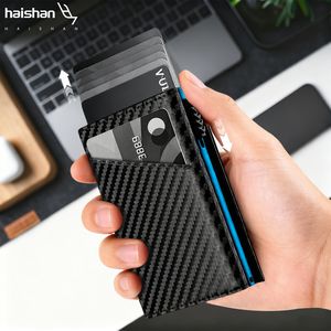 ארנק כרטיסים עסקי מסיבי פחמן לגברים, יוקרתי, מעוצב, מגנטי, מאלומיניום, עם פתיחה מהירה לכרטיסי אשראי - Product Image 3