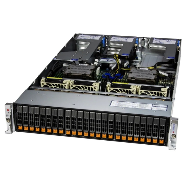 Hot Sale Supermicro Hyper A+ Rack Server As -2125HS-TNR 2U with 24 Hot-swap 2.5" NVMe/SATA Bays 1 PCIe 5.0 X16 Slot in Stock