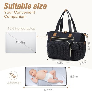 <span class=keywords><strong>Sac</strong></span> fourre-tout élégant et imperméable pour maman avec poche <span class=keywords><strong>isotherme</strong></span> pour biberon, <span class=keywords><strong>sac</strong></span> à couches personnalisé avec tapis à langer - Product Image 2