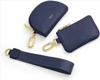 Mini portefeuilles de bracelet en cuir PU pour femmes Zip autour de la double pochette porte-clés bracelet détachable porte-monnaie pochette de changement