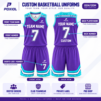 Produsen Grosir Set Jersey Basket Kustom Sublimasi Bernapas Tahan Lama dengan Hiasan Bintang Pakaian Tim Tanpa Lengan