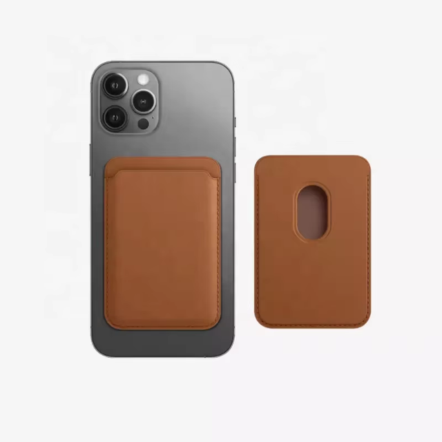 Minimalist PU Leather Luxury Magsafe Compatible Mobile Phone Card Holder Custom logo Detachable Slim Magnetic Cell Phone Wallet