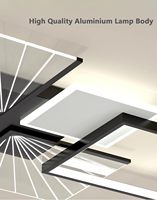 Plafonnier LED moderne encastré, dimmable avec télécommande, luminaire carré à 4 ampoules pour salon, chambre et cuisine