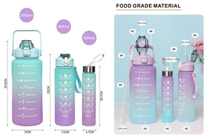 Bouteille d'eau en plastique écologique anti-corrosion de 2 L avec couvercle et paille, type à pression pour un débit <span class=keywords><strong>facile</strong></span>, idéale pour le camping - Product Image 6
